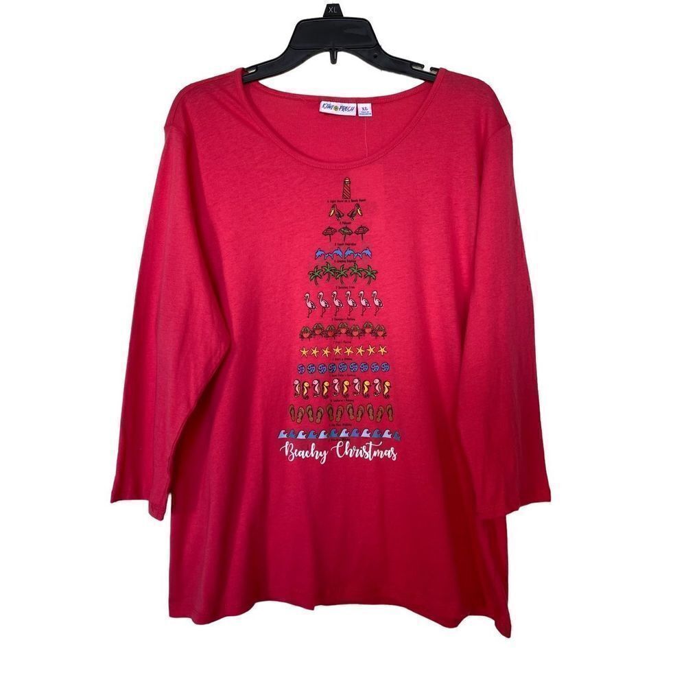 KIWI FRESH WOMEN’S XL “BEACHY CHRISTMAS” LONG SLEEVE TSHIRT